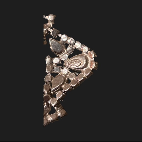 Vintage Kramer New York Signed Art Deco Rhinestone Necklace Matching Bracelet - Picture 6 of 6